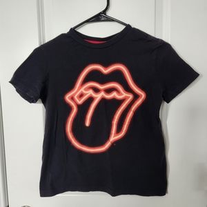 Kids Rolling Stones Black Lips T-Shirt - size M/8 - good condition